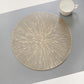 4-Piece Round Woven Rattan Placemat with Radiating Sunburst Design