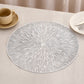 4-Piece Round Woven Rattan Placemat with Radiating Sunburst Design