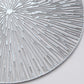 4-Piece Round Woven Rattan Placemat with Radiating Sunburst Design