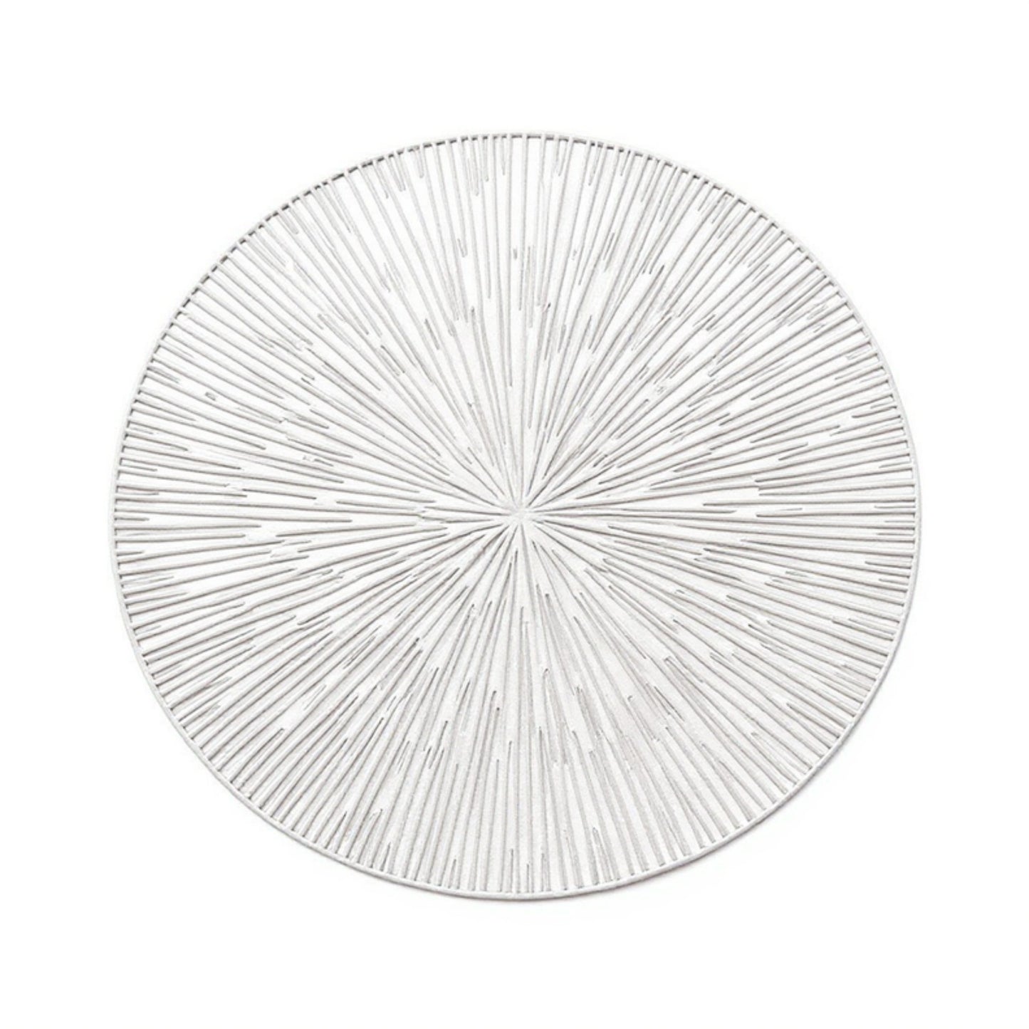 4-Piece Round Woven Rattan Placemat with Radiating Sunburst Design