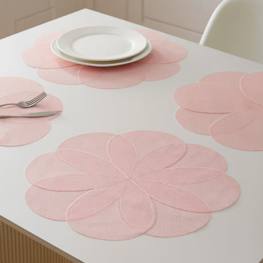 2-Piece Flower Shaped Placemat with Petal Design Cutout
