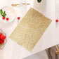 4-Piece Rectangular Woven Rattan Placemat with Radiating Sunburst Design