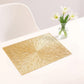 4-Piece Rectangular Woven Rattan Placemat with Radiating Sunburst Design