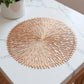 4-Piece Round Woven Placemat with Radiating Textured Design