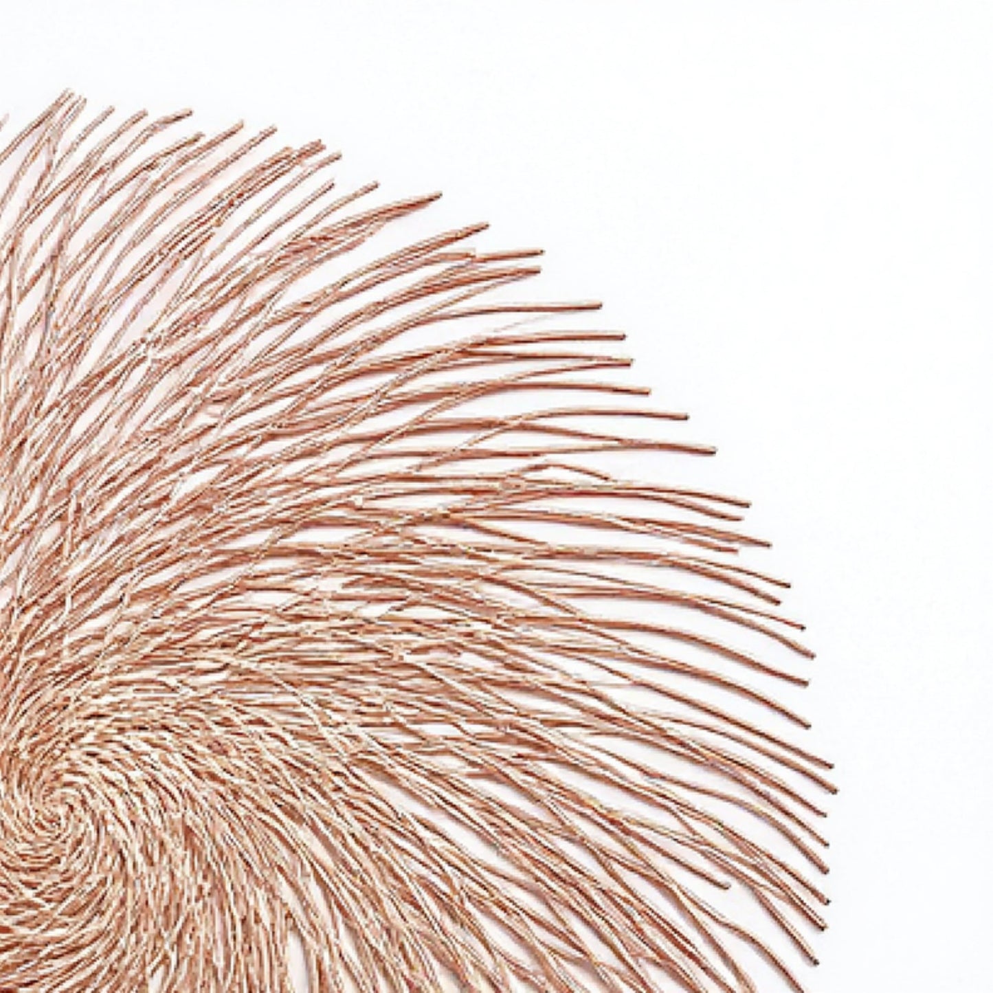 4-Piece Round Spiral Woven Placemat with Textured Swirl Design