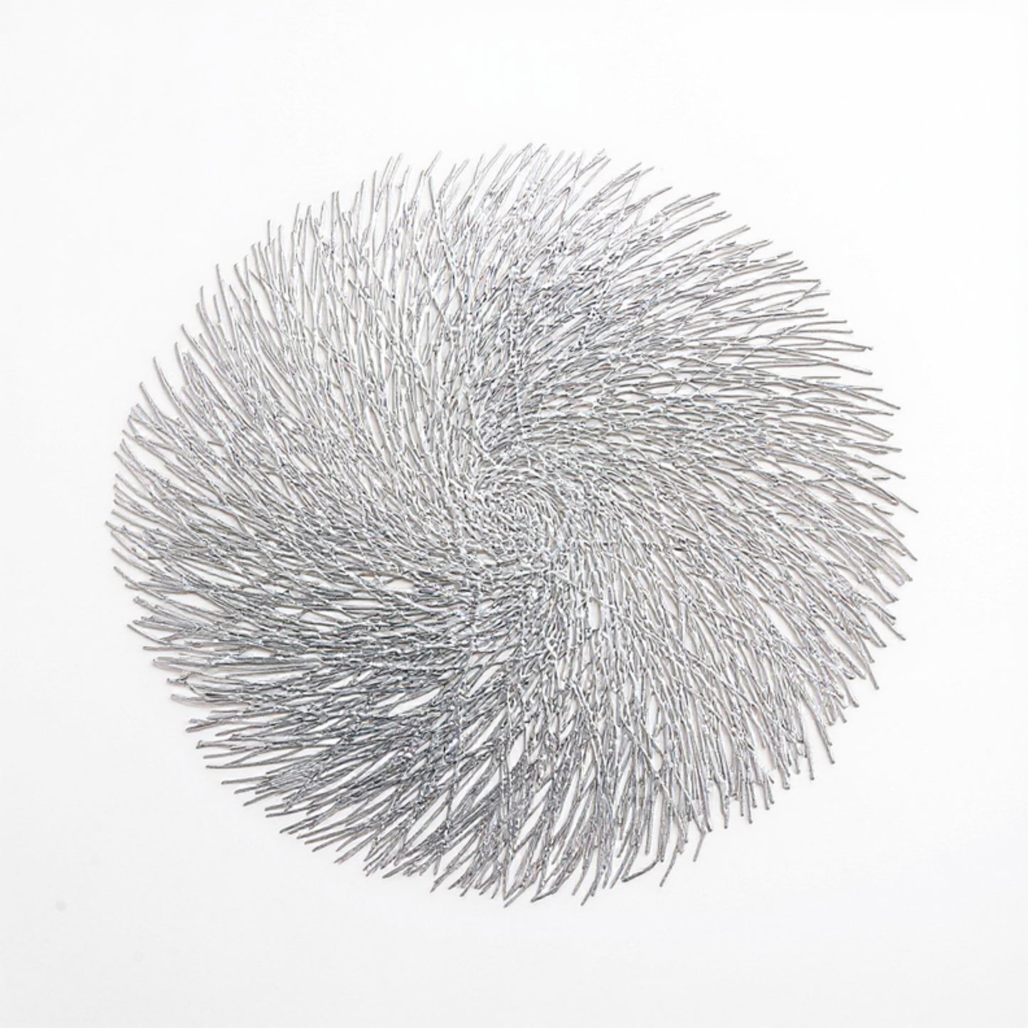 4-Piece Round Spiral Woven Placemat with Textured Swirl Design