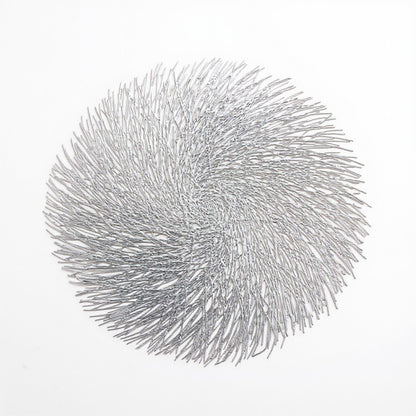 4-Piece Round Spiral Woven Placemat with Textured Swirl Design