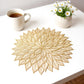 4-Piece Round Leaf Pattern Placemat with Cutout Design