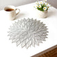 4-Piece Round Leaf Pattern Placemat with Cutout Design