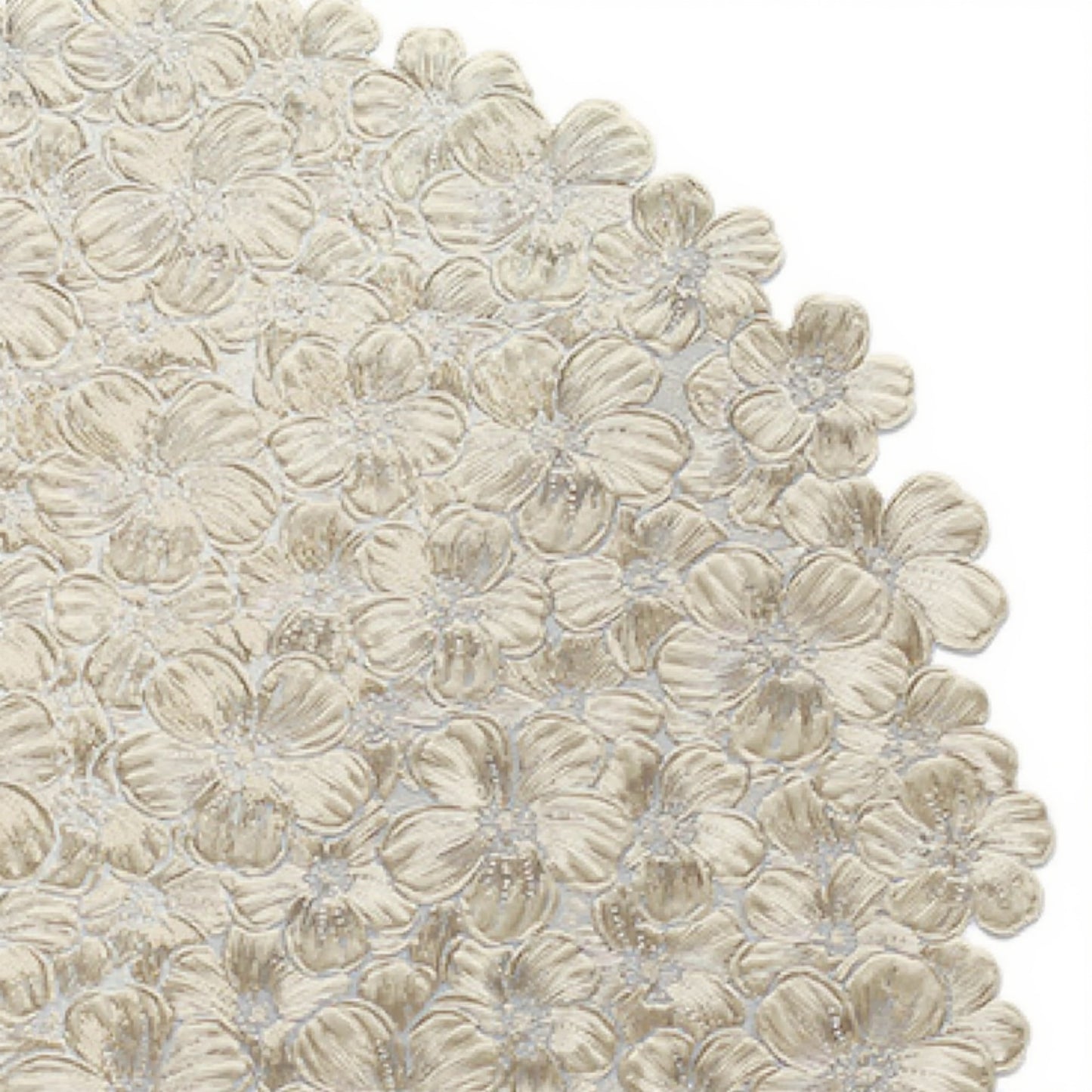 4-Piece Round Floral Cutout Placemat with Embroidered Petal Details