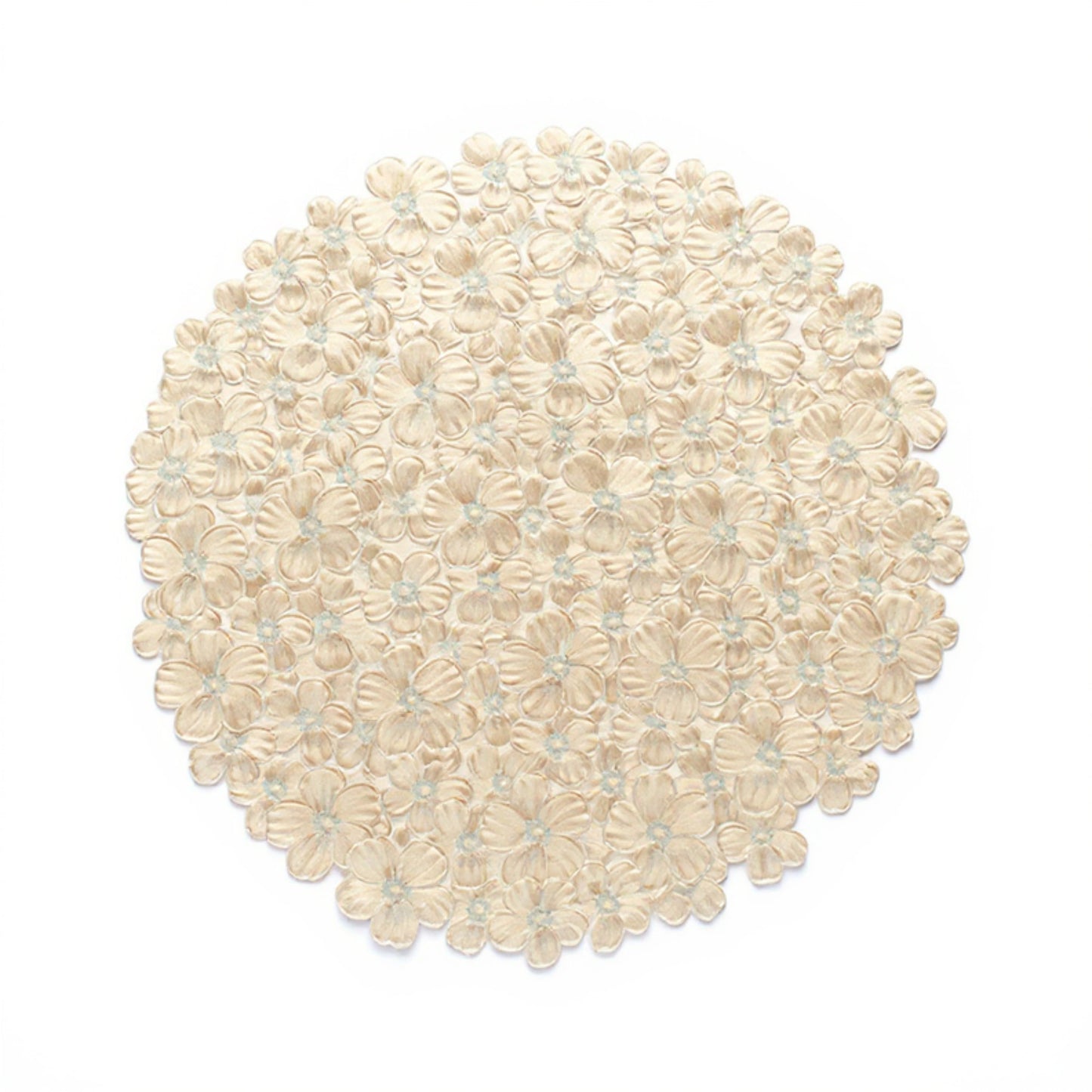 4-Piece Round Floral Cutout Placemat with Embroidered Petal Details