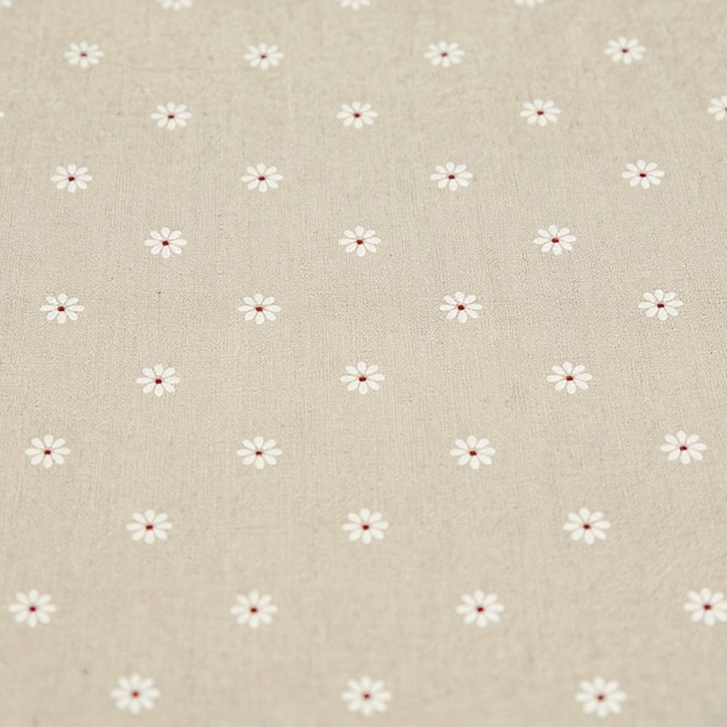 Dainty Daisy Print Tablecloth with Soft Neutral Background