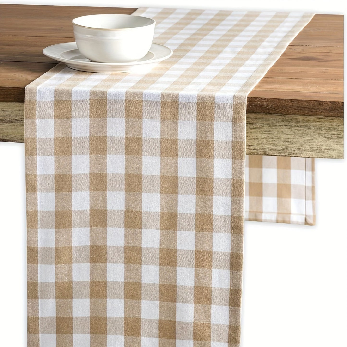 Gingham Checkered Tablecloth with Classic Square Pattern