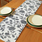 Ornate Damask Table Runner with Intricate Scroll Pattern 12x55in
