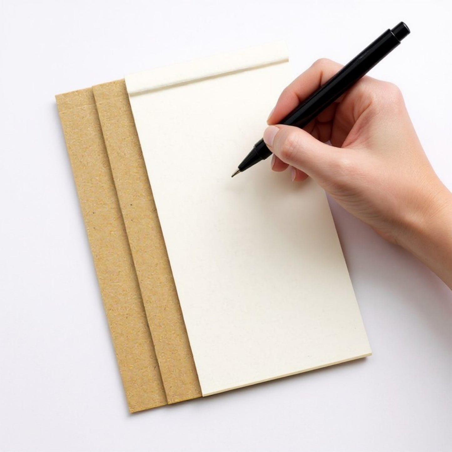 10-Piece Minimalist Notepad Set with Kraft Covers and Tear-Off Pages 50 Pages 5.5x2.7in