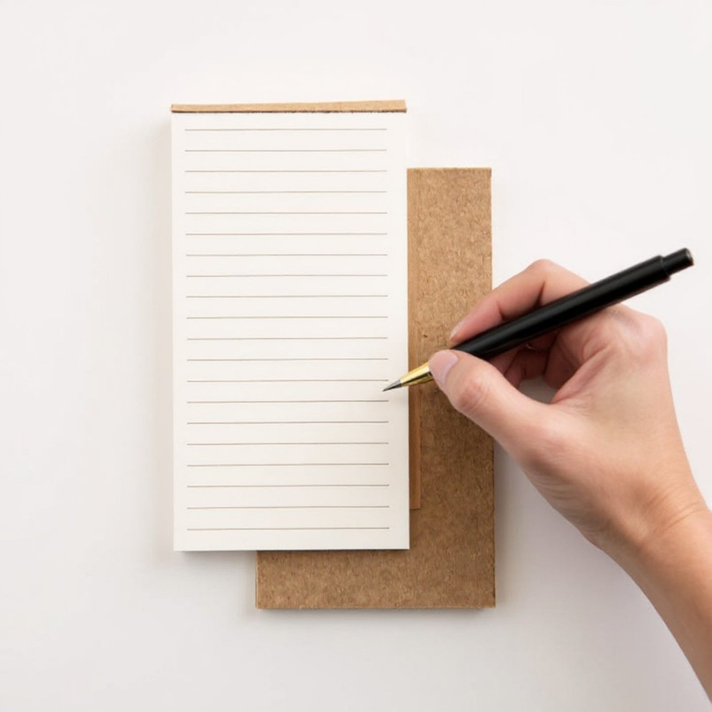 10-Piece Minimalist Notepad Set with Kraft Covers and Tear-Off Pages 50 Pages 5.5x2.7in