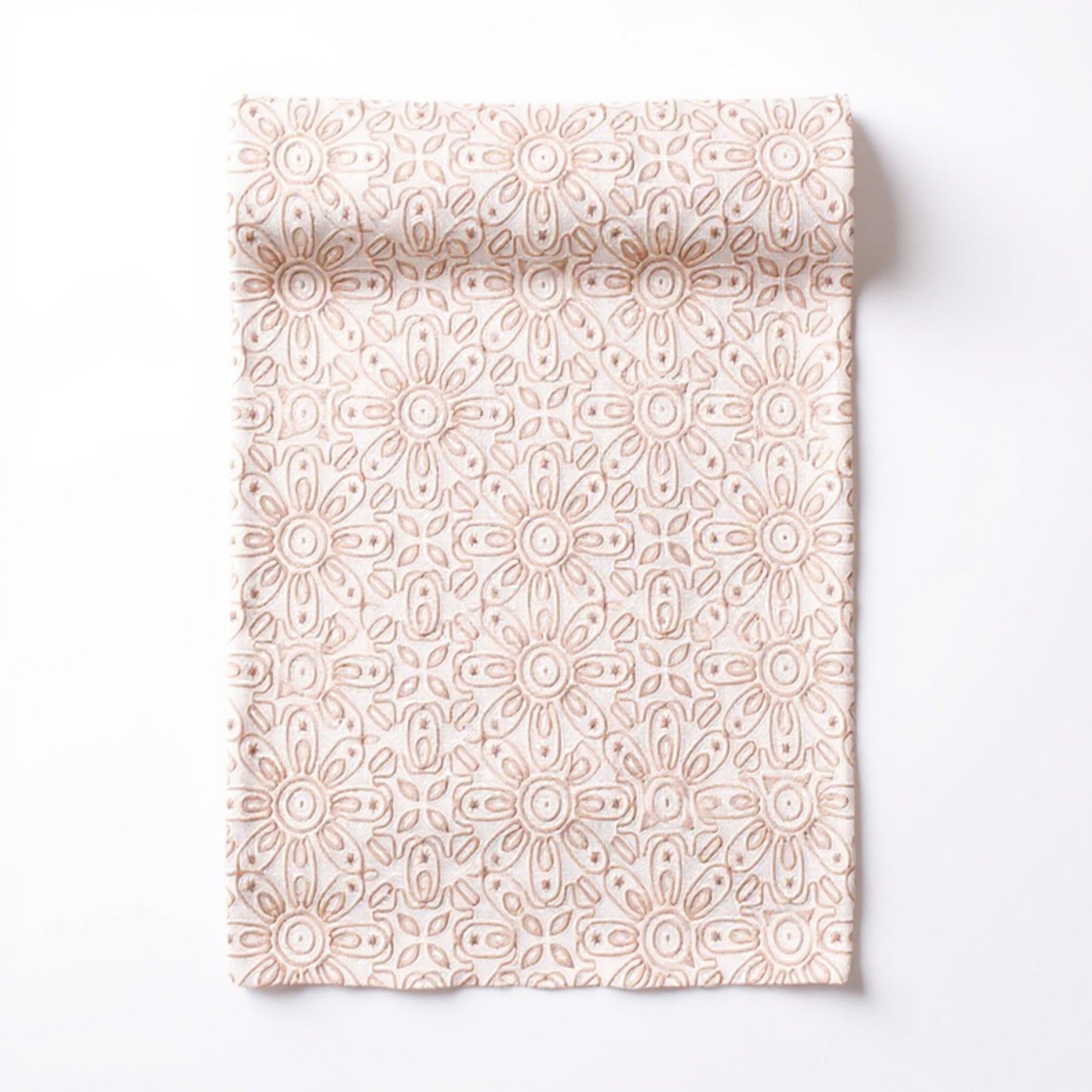 Floral Embroidered Table Runner with Intricate Pattern Detailing 13.5x47in
