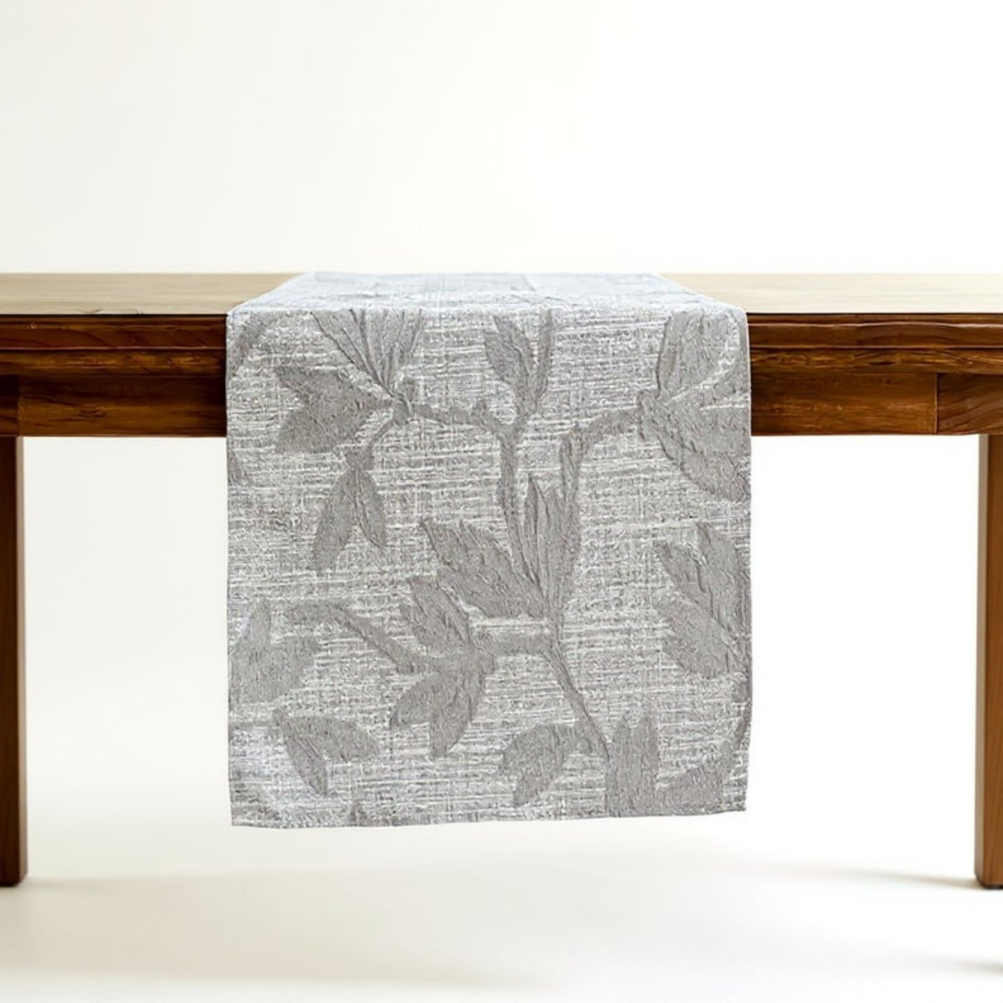 Floral Embroidered Table Runner with Intricate Pattern Detailing 13.5x47in