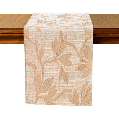 Floral Embroidered Table Runner with Intricate Pattern Detailing 13.5x47in