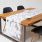Floral Lace Table Runner with Scalloped Edges and Pom Pom Trim 17.7x47in