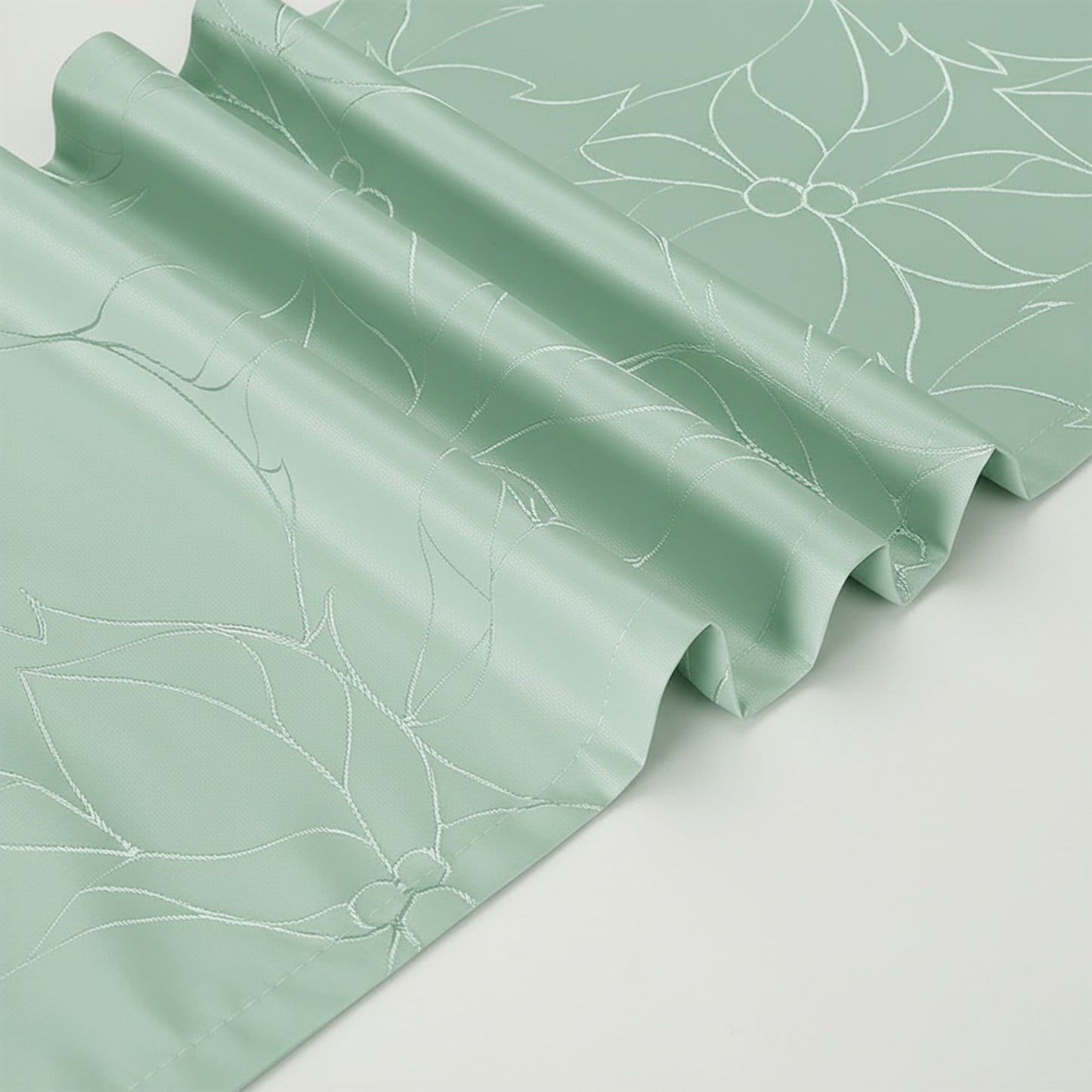 Floral Line Art Table Runner with Soft Woven Finish