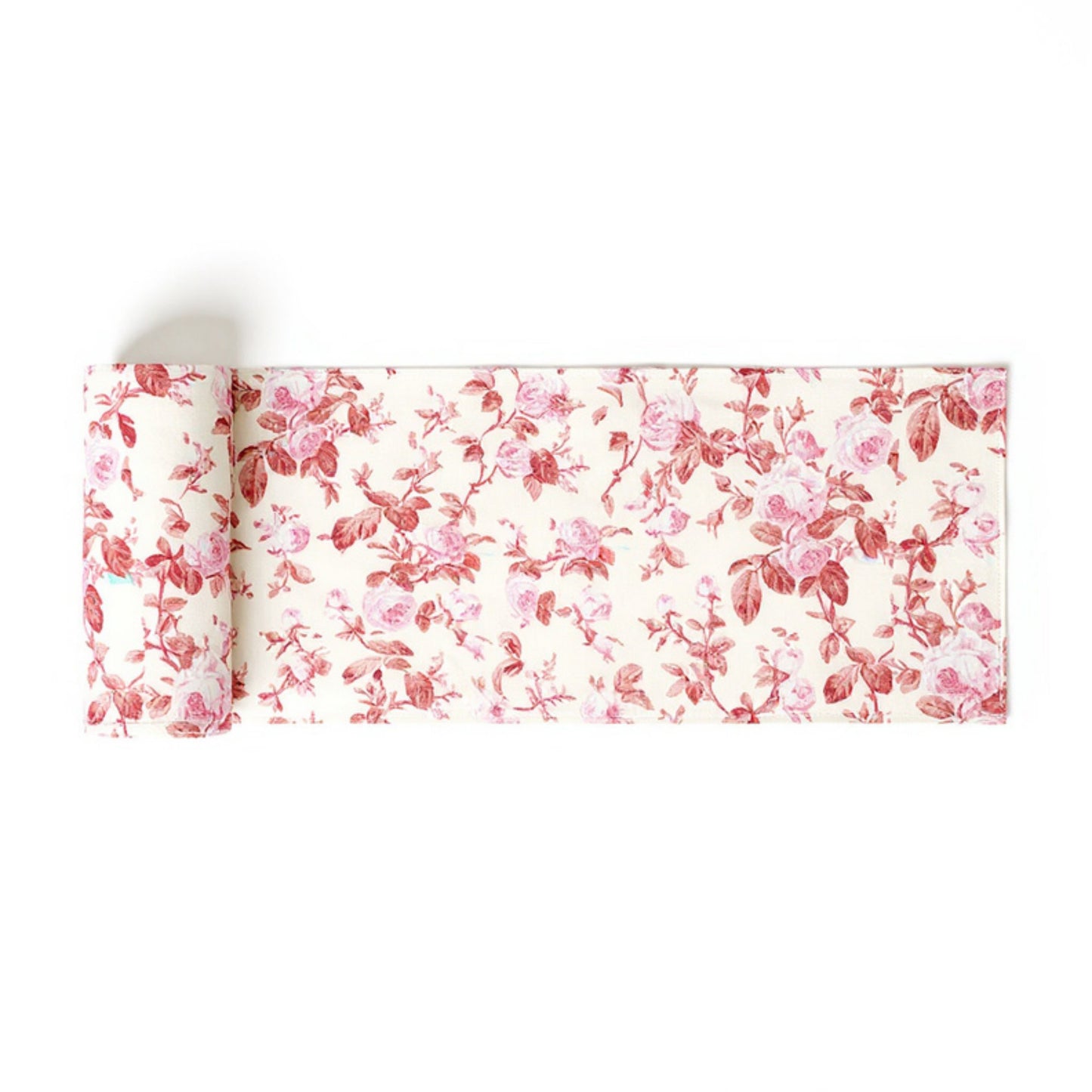 Vintage Floral Print Table Runner with Classic Woven Detailing