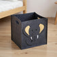 Animal Design Felt Storage Box with Cutout Handles and Foldable Structure 13.7x13.7x13.7in