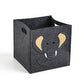Animal Design Felt Storage Box with Cutout Handles and Foldable Structure 13.7x13.7x13.7in