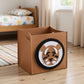 Animal Design Felt Storage Box with Cutout Handles and Foldable Structure 13.7x13.7x13.7in