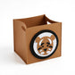 Animal Design Felt Storage Box with Cutout Handles and Foldable Structure 13.7x13.7x13.7in