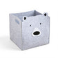 Animal Design Felt Storage Box with Cutout Handles and Foldable Structure 13.7x13.7x13.7in