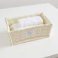 Rectangular Quilted Storage Box with Soft Sides and Label Accent 4.7x11x6.3in