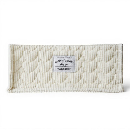 Rectangular Quilted Storage Box with Soft Sides and Label Accent 4.7x11x6.3in