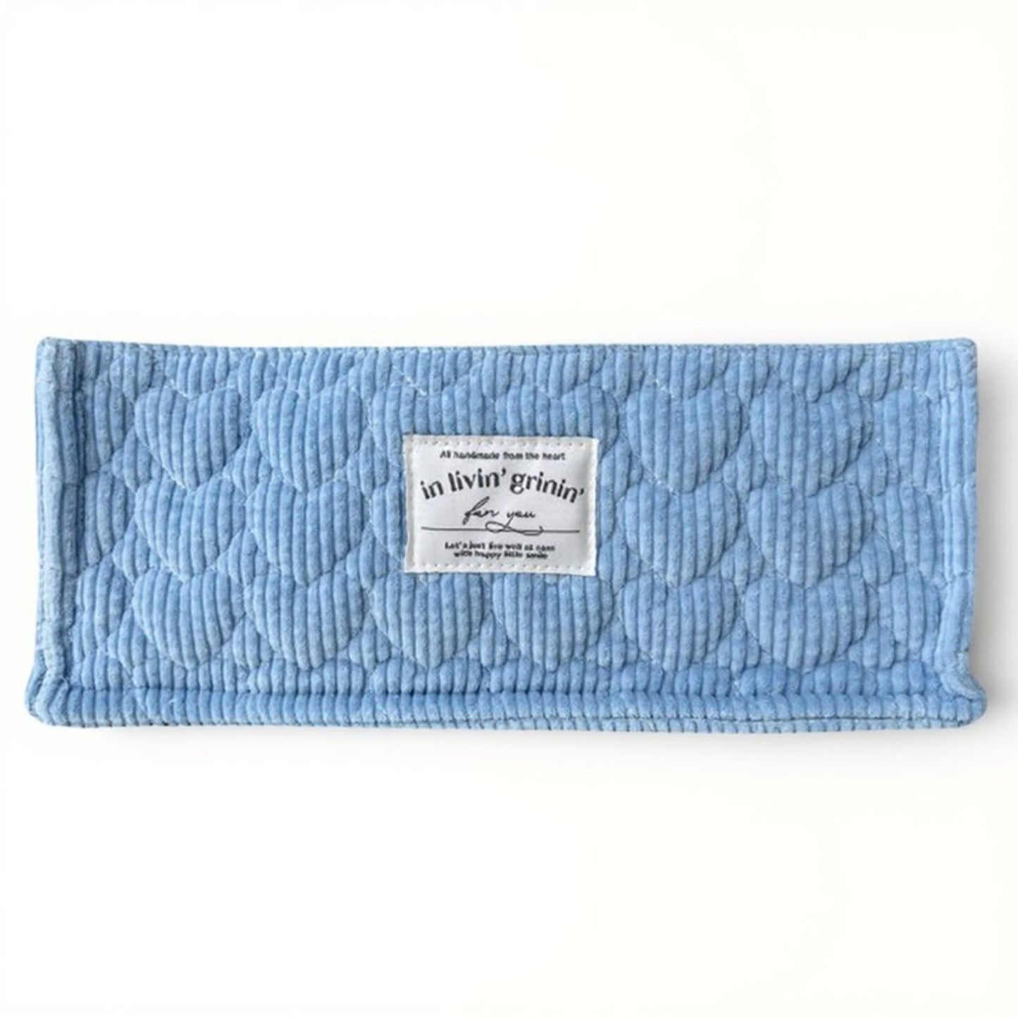 Rectangular Quilted Storage Box with Soft Sides and Label Accent 4.7x11x6.3in