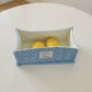 Rectangular Quilted Storage Box with Soft Sides and Label Accent 4.7x11x6.3in