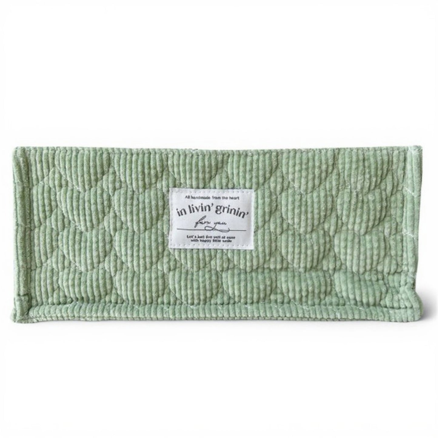 Rectangular Quilted Storage Box with Soft Sides and Label Accent 4.7x11x6.3in