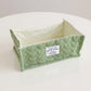 Rectangular Quilted Storage Box with Soft Sides and Label Accent 4.7x11x6.3in