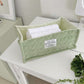 Rectangular Quilted Storage Box with Soft Sides and Label Accent 4.7x11x6.3in