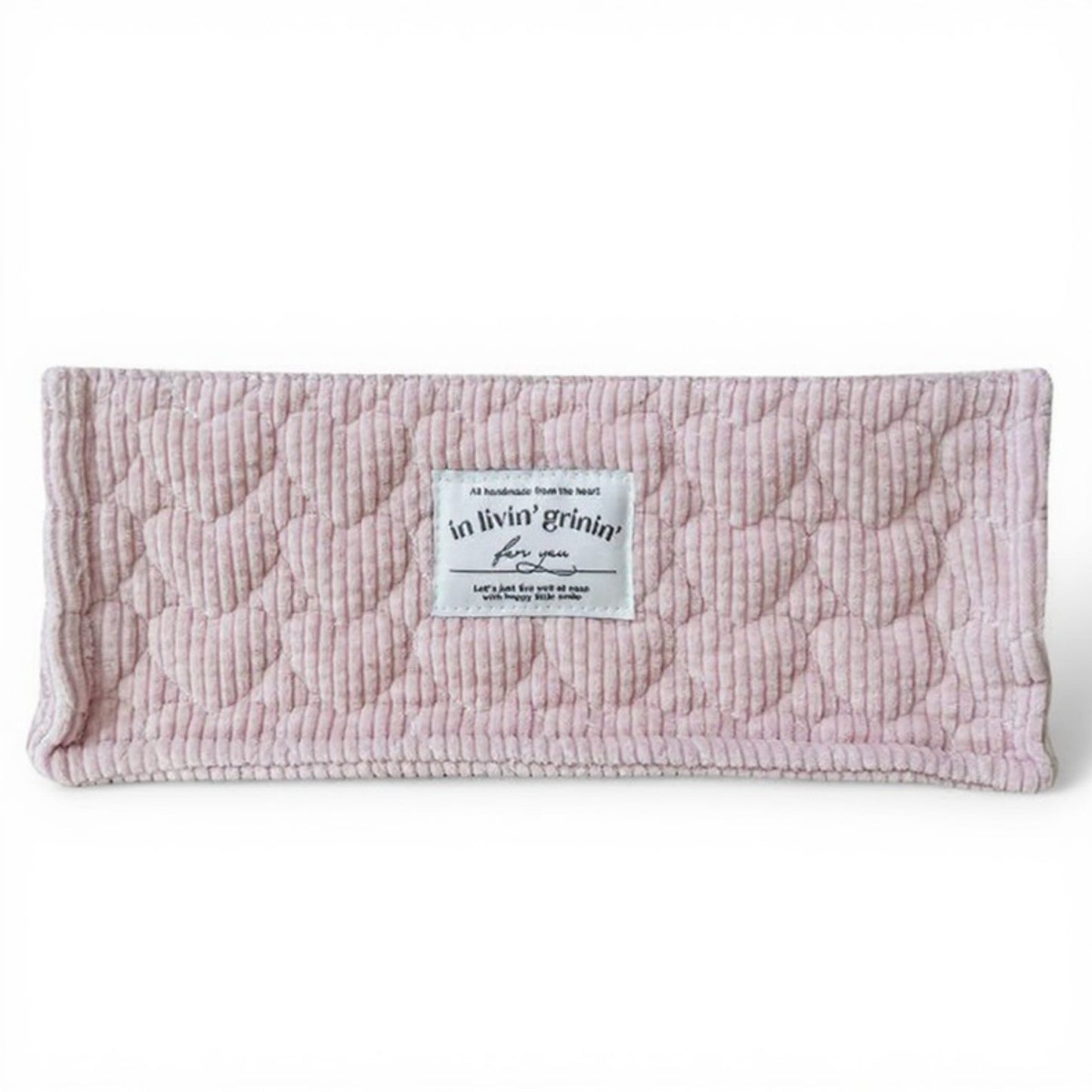 Rectangular Quilted Storage Box with Soft Sides and Label Accent 4.7x11x6.3in