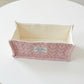 Rectangular Quilted Storage Box with Soft Sides and Label Accent 4.7x11x6.3in
