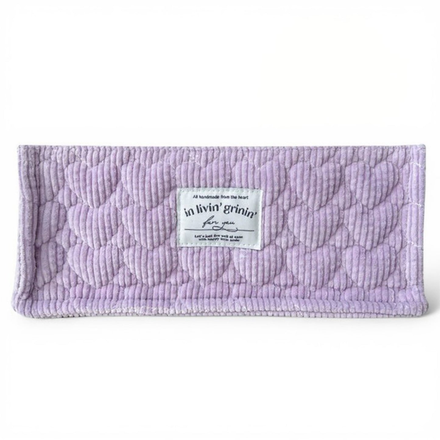 Rectangular Quilted Storage Box with Soft Sides and Label Accent 4.7x11x6.3in