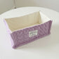 Rectangular Quilted Storage Box with Soft Sides and Label Accent 4.7x11x6.3in