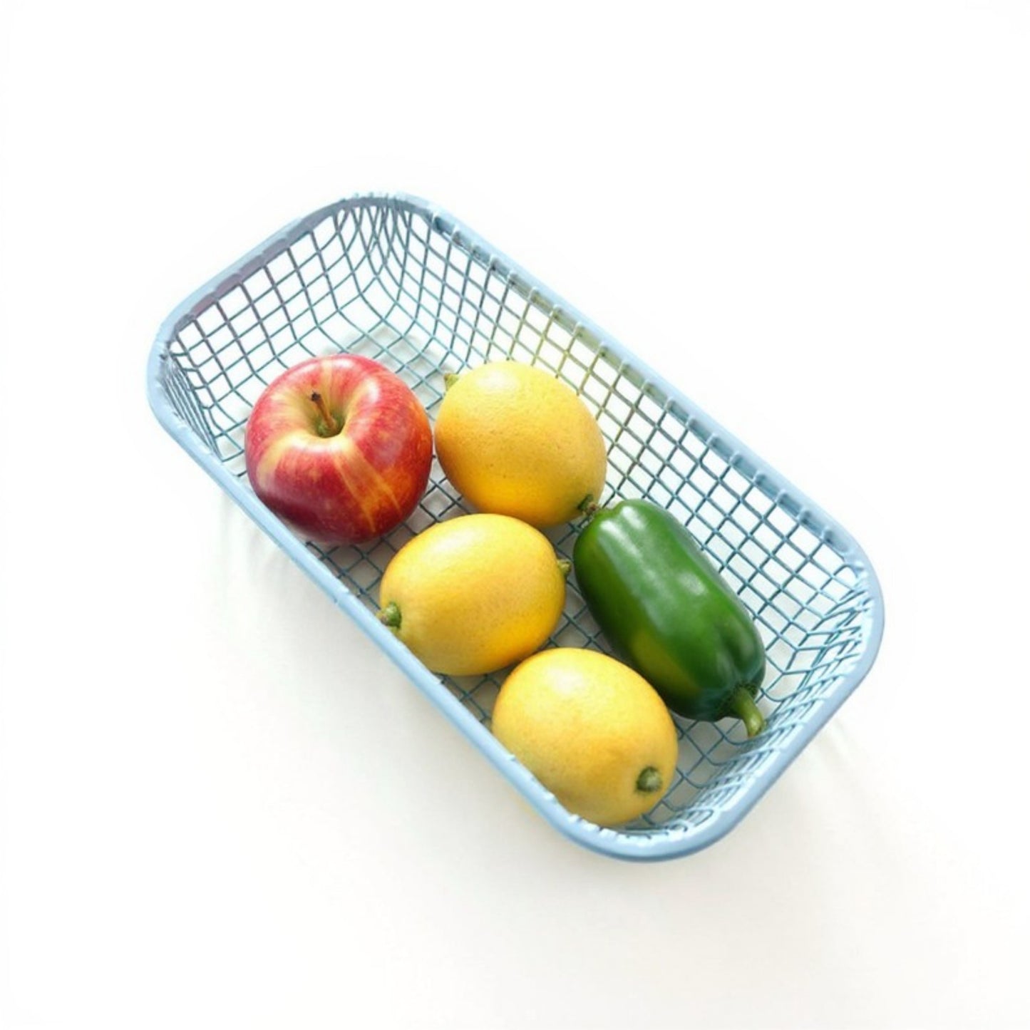 2-Piece Rectangular Mesh Storage Basket Set with Open Grid Design 6x4x2in