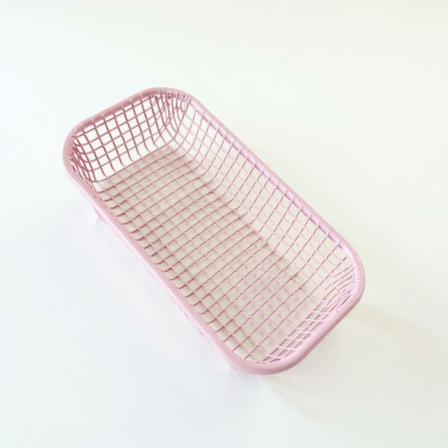 2-Piece Rectangular Mesh Storage Basket Set with Open Grid Design 6x4x2in