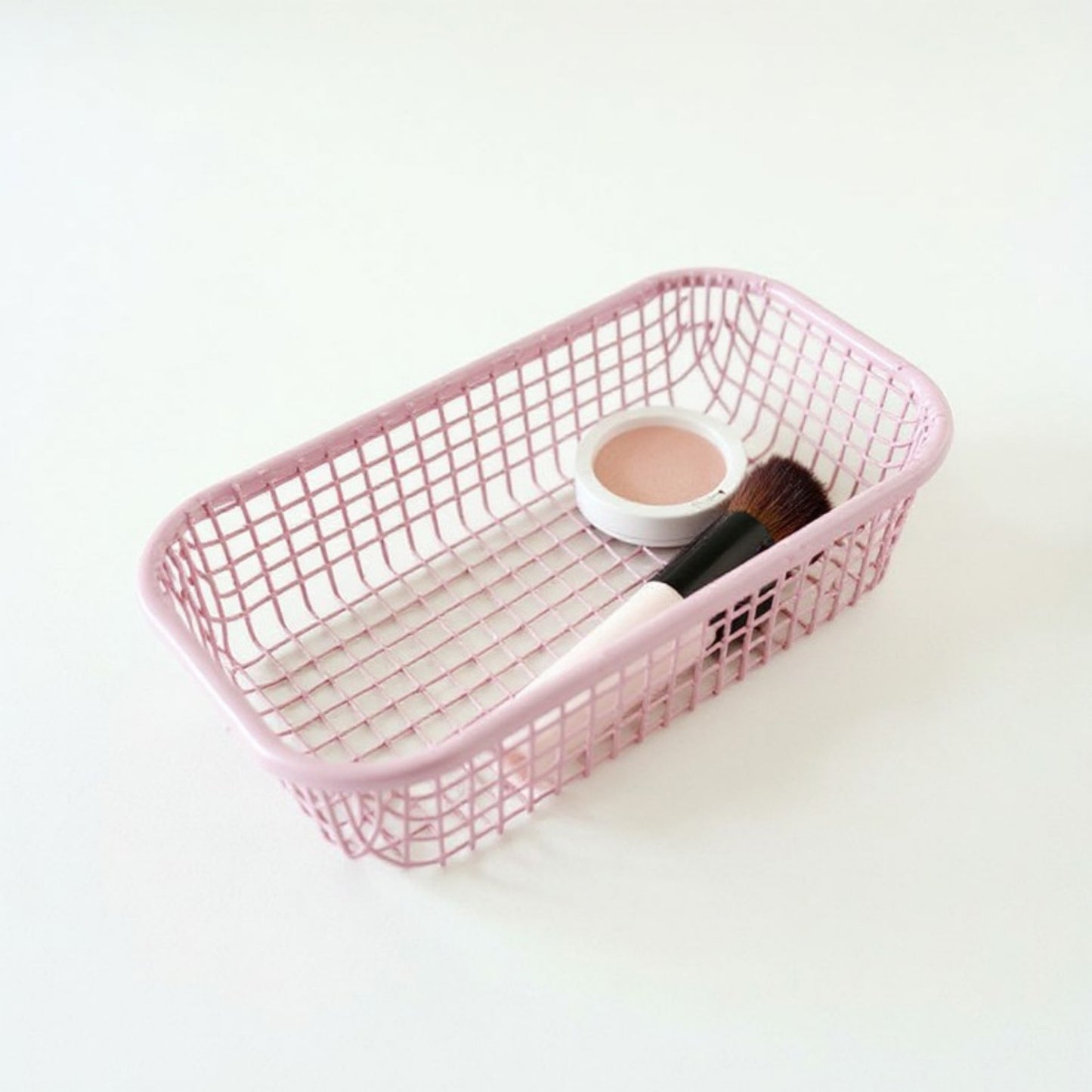 2-Piece Rectangular Mesh Storage Basket Set with Open Grid Design 6x4x2in