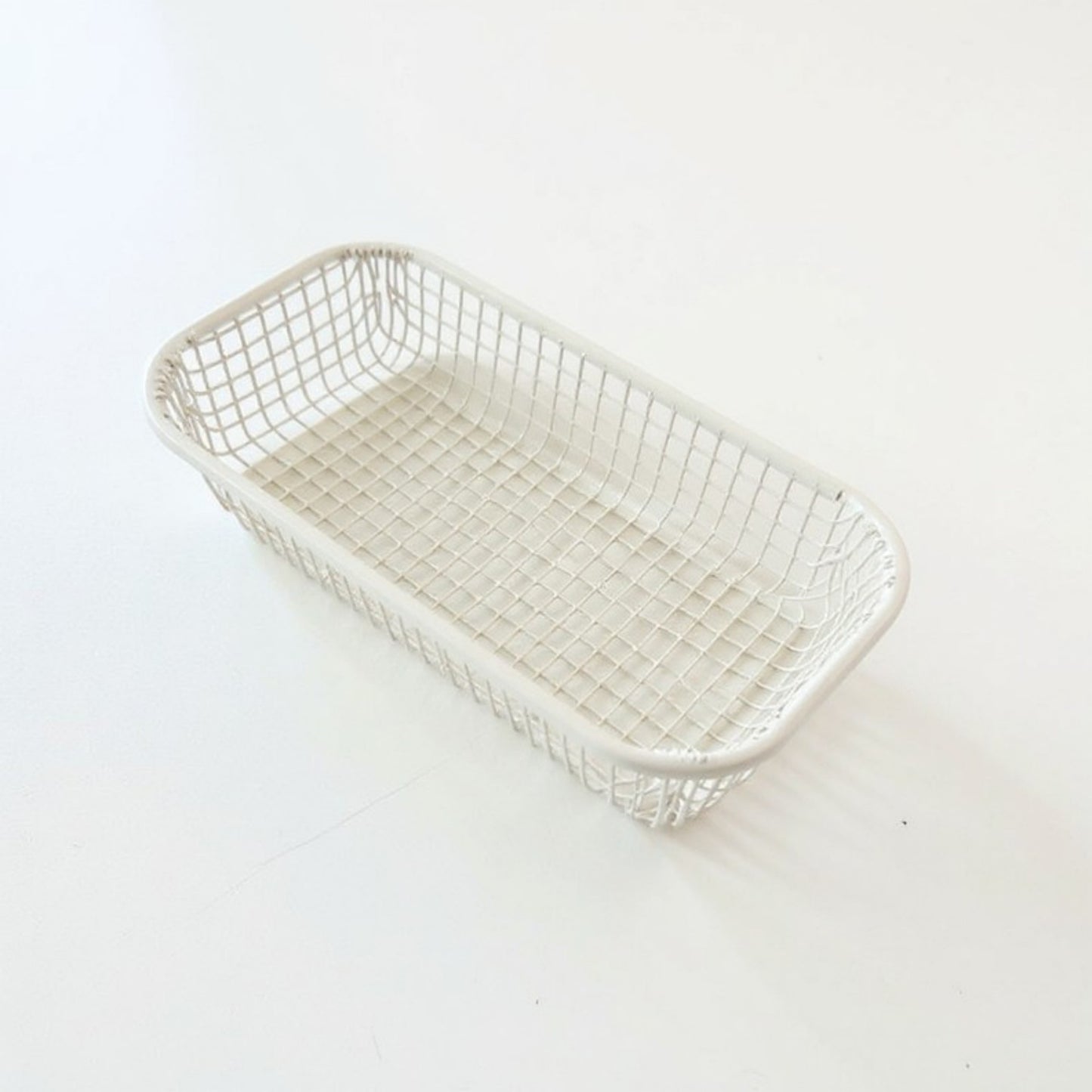2-Piece Rectangular Mesh Storage Basket Set with Open Grid Design 6x4x2in