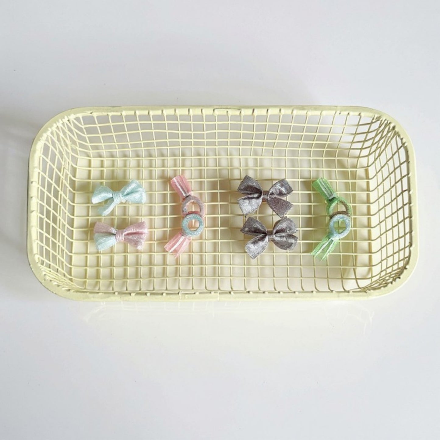 2-Piece Rectangular Mesh Storage Basket Set with Open Grid Design 6x4x2in