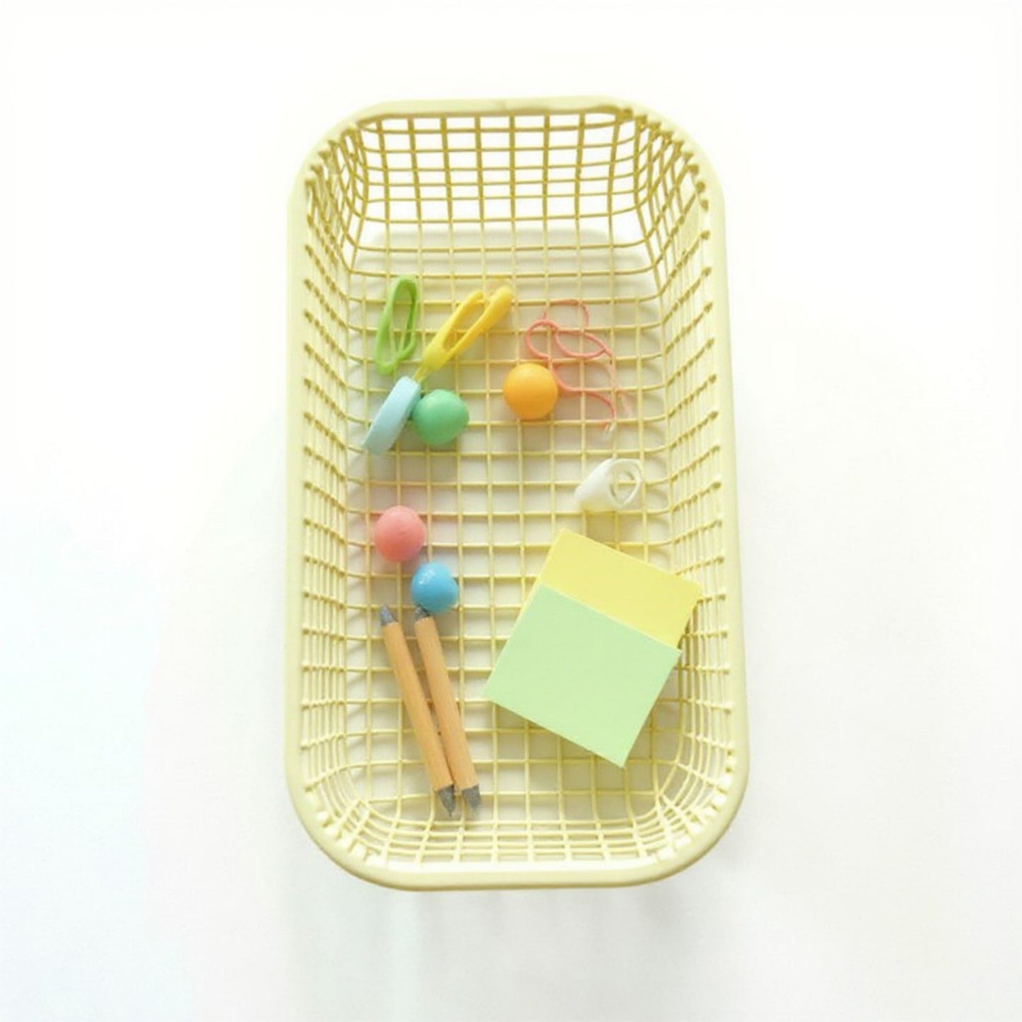 2-Piece Rectangular Mesh Storage Basket Set with Open Grid Design 6x4x2in