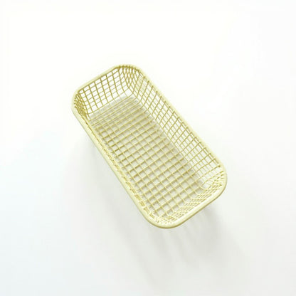 2-Piece Rectangular Mesh Storage Basket Set with Open Grid Design 6x4x2in