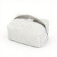 Embroidered Floral Quilted Cosmetic Bag with Zipper Closure 6x4x2in